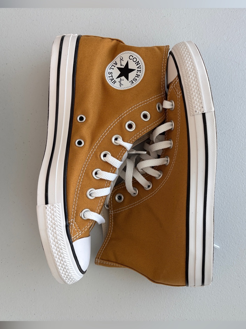 Converse High Top Sneakers - Mustard Yellow Womens 9/Mens 7 unisex *never worn